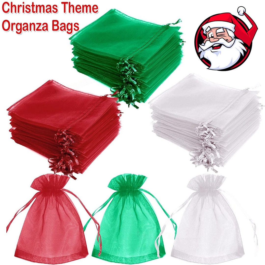 25 & 50 Christmas Organza Bags Party Favour Gift Jewellery - Etsy UK