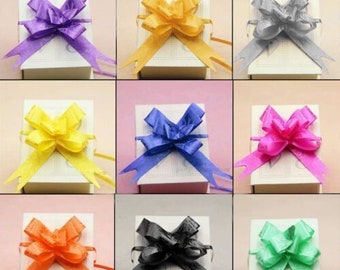 30 x 30mm Cream Pull Bow Ribbon Ideal Wedding Gift Wrap Florist Hampers Baskets 