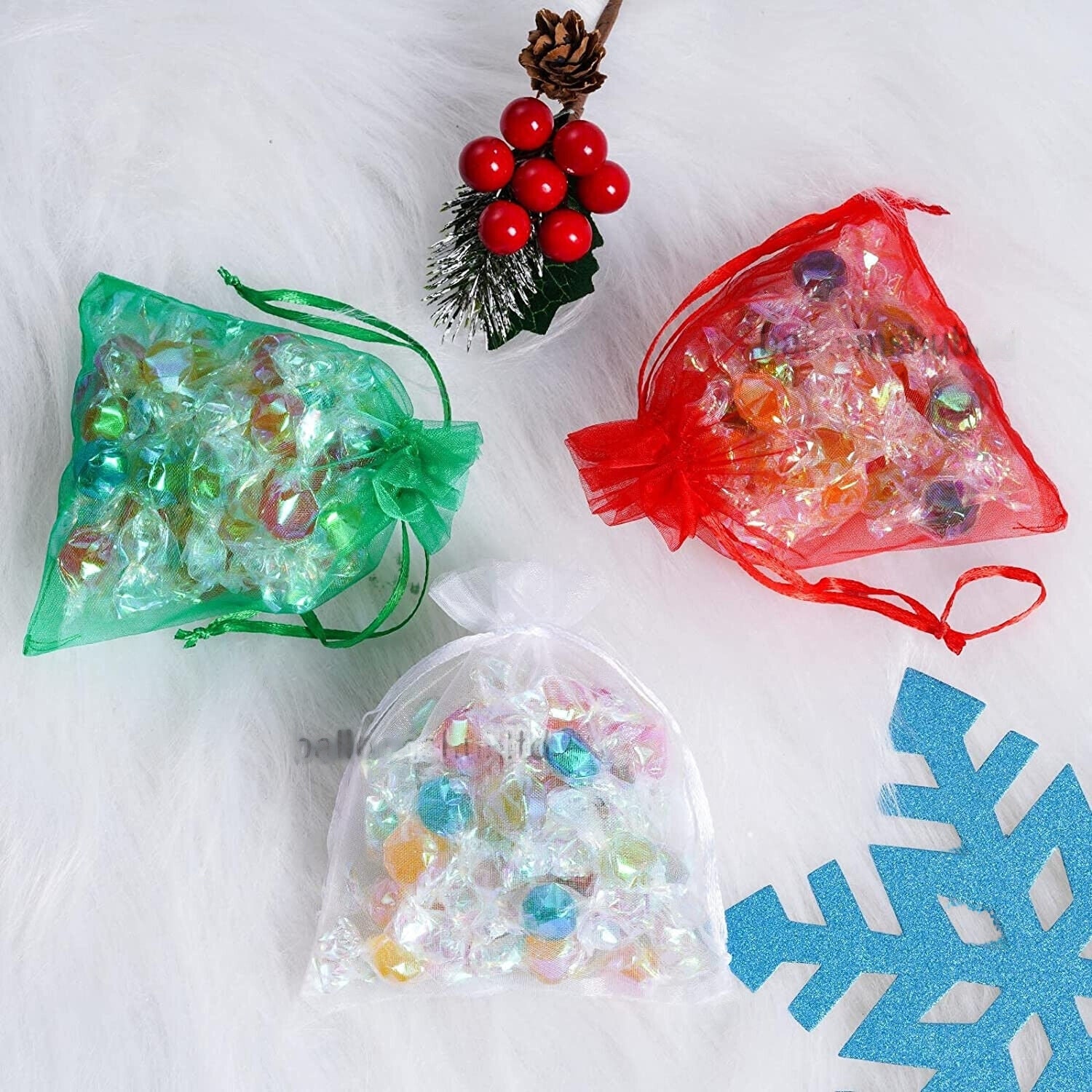 25 & 50 Christmas Organza Bags Party Favour Gift Jewellery - Etsy UK