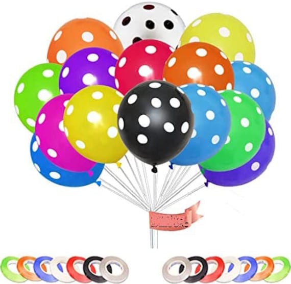Polka Dot Balloon 12 Inch Latex Balloons Mix Polka Dot Balloons With 50meter  Ribbon Free for Birthday Decorations 