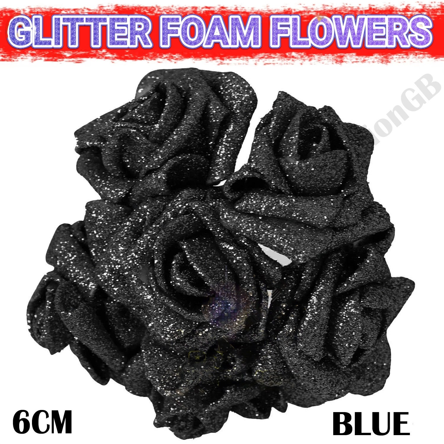 100 Pcs Large 6CM Glitter Artificial Flowers Foam Rose Heads Wedding