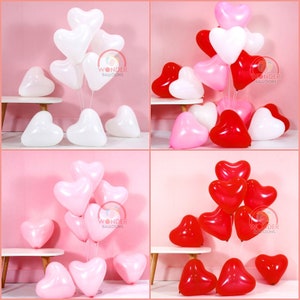 Heart Shape Balloons Pink White Red Love Heart Latex Balloons for Wedding Valentines Day Romantic Decoration Birthday Party