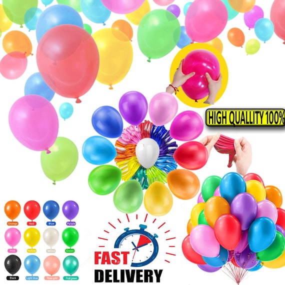 100 PLAIN BALON 12 BALLON HELIUM/AIR BALLOONS Quality Birthday Wedding  Ballons