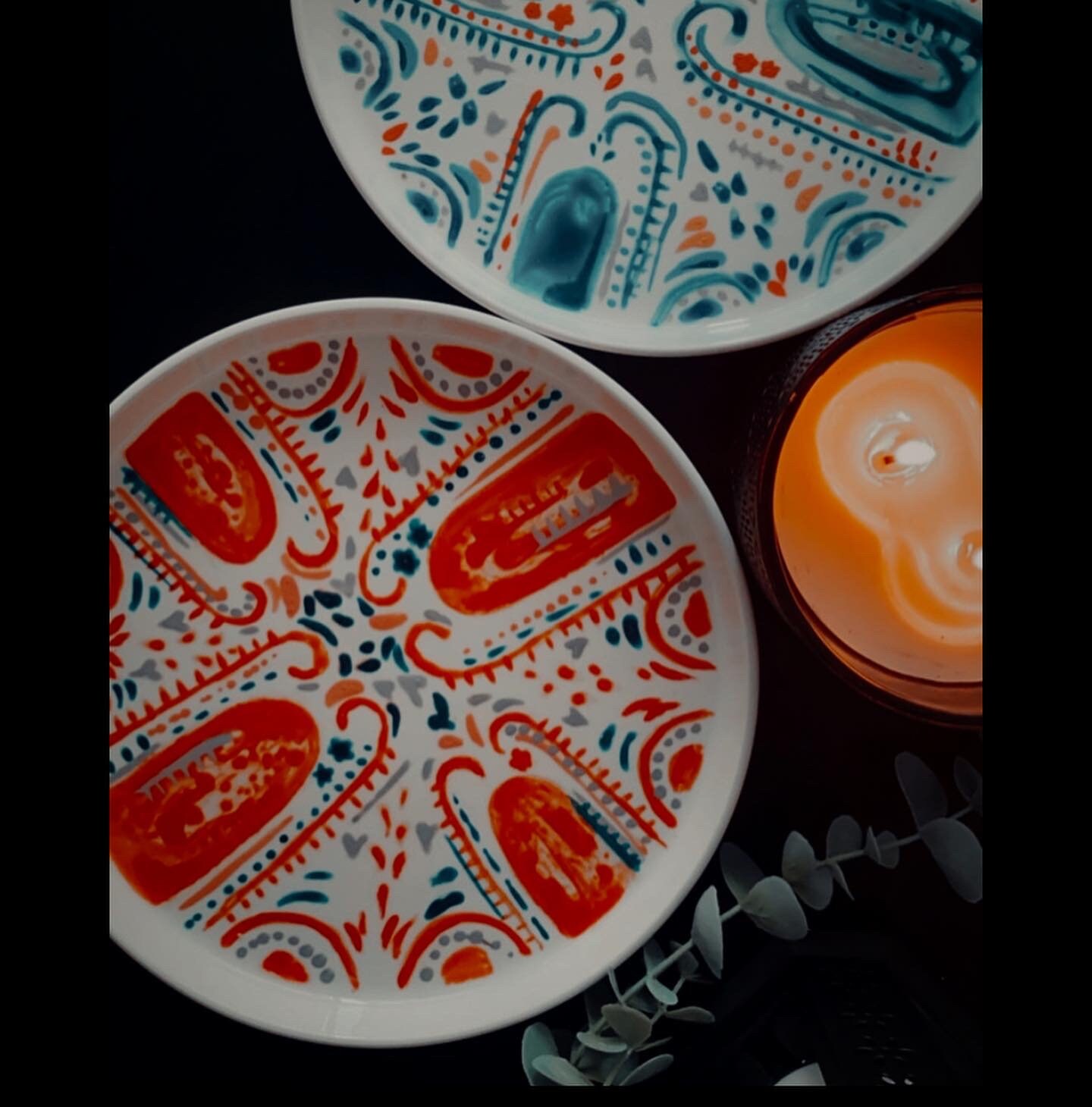 Assiettes de Dessert Originales Peintes à La Main - Assiettes Décoratives en Céramique Pour Maison C