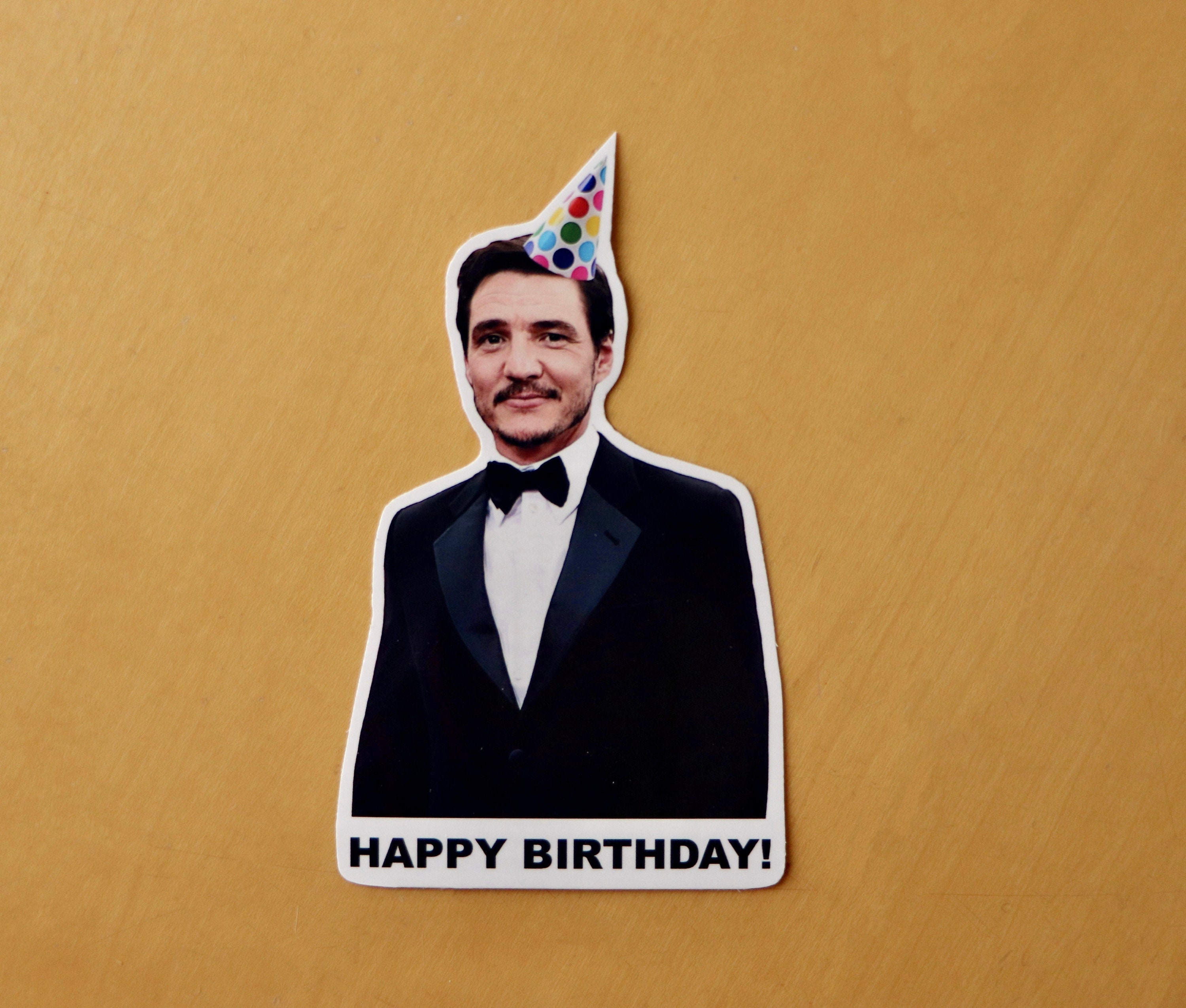 Pedro Pascal Happy Birthday Vinyl Sticker - Etsy Australia