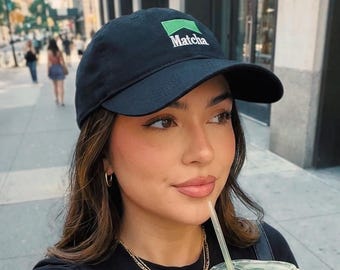 Matcha Dad Hat, For Matcha Lovers! 100% Cotton, Embroidered Logo, Unisex, Comfy + Gift Ideas