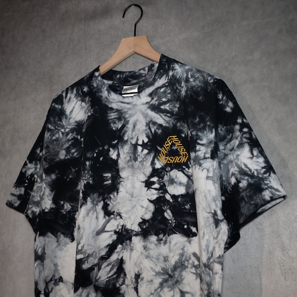 Crystal Dye Tri [House] Oversized Heavy Weight Tee / Old Gold Embroidery