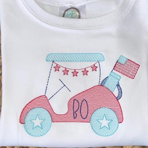 愛国的なゴルフカートシャツ - バブル - Tシャツ - 刺繍 - パーソナライズ
