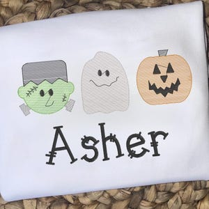 Halloween Monster Geister Halloweenkürbis - Bubble - Tee - Bestickt - Personalisiert