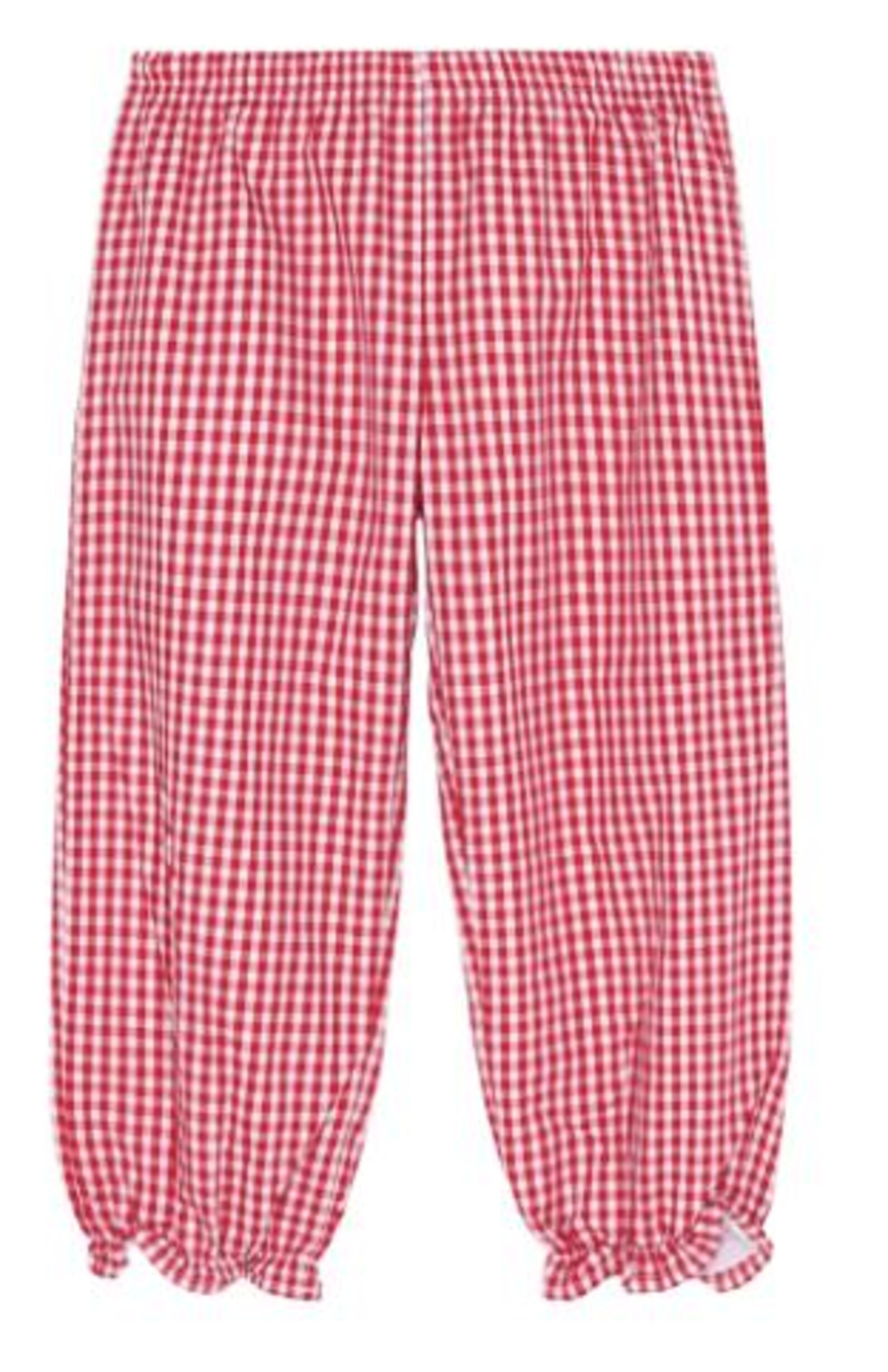 Girls Bubble Ruffle Pants - Gingham Pants - Pink - Red - Embroidered ...