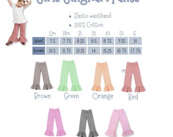 Pantalones de cuadros vichy para niña con volantes - Azul - Rojo - Bordado - Personalizado