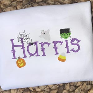 Halloween Name Ghost - Frankenstein - Jack-o Lantern - Bubble - Tee - Bestickt - Personalisiert