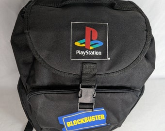 90s ERA PS1 PlayStation 1 Blockbuster promotional bag/backpack, Retro gaming collectible