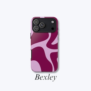 Capa para celular com design abstrato rosa, design ondulado moderno, capa com estampa ousada, capa protetora rígida - Bexley Case