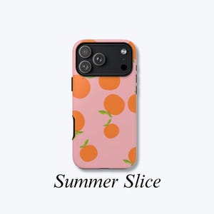Summer Vibes Handyhülle mit Orangen, Pinke Fruit Print-Hülle, stoßfeste Hartschale, MagSafe-Kompatibele Hülle - Summer Scheibe Hülle