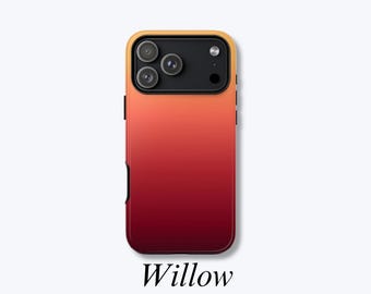 Red and Orange Ombré Pattern, Tropical Vibe iPhone Case Compatible with MagSafe, Gradient Cover - Willow Case