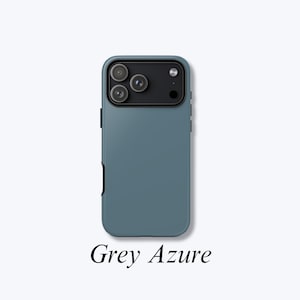 Blue Simple Phone Case, Solid Colour Protective Phone Cover, Impact-Resistant Case MagSafe Compatible - Grey Azure Case