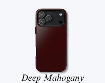 Protective Phone Cover in Dark Wine Red Compatible with MagSafe Wireless Charging, Impact-Resistant Case - Deep Mahogany Case