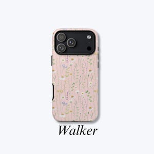 Wildflowers Case, Dainty Flowers Sturdy and Durable Pink Hard Shell Phone Cover, Cottagecore and Milkmaid Aesthetic - Walker Case