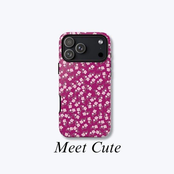 Magenta Purple Floral Phone Case, Small Pink Flowers iPhone Cover, Spring Aesthetic - Meet Cute Case Magenta Purple Floral Phone Case, Small Pink Flowers iPhone Cover, Spring Aesthetic - Meet Cute Case