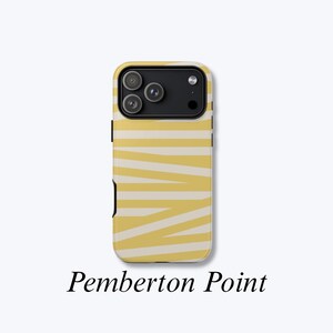 Yellow Stripes Protective Phone Case, Horizontal Lines Pattern, Impact-Resistant MagSafe Cover - Pemberton Point Case