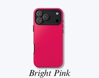 Hot Pink Phone Case, Vibrant iPhone Case, Modern Minimal Design, Fuchsia iPhone Cover, MagSafe Compatibility - Bright Pink Case