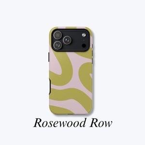 Olivgrün & Rosa Handyhülle mit organischen Formen, Abstrakte Design Handyhülle, stoßfester Schutz, Hartschale - Rosewood Row Case