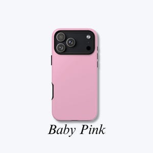 Solid Pink Phone Case, Minimal iPhone Cover, Everyday Protection, Glossy Finish Hard Shell, MagSafe Compatible - Baby Pink Case