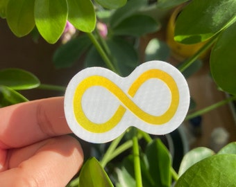 Autism Gold Infinity Sticker | Shiny Finish | Autism Pride Stickers | Waterproof and Scratch Resistant