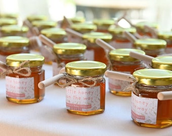 Bomboniere in barattolo di miele - Bomboniere per gli ospiti - Bomboniere per addio al nubilato - Bomboniere per baby shower - Bomboniere per feste di compleanno - Bomboniere in carta Kraft