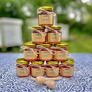 Bomboniere di miele Jar Bomboniere - Mini Honey Jar Party Favors - Bridal Shower Honey Favor - Honey Pot Favors For Guests - Wedding Shower Favor
