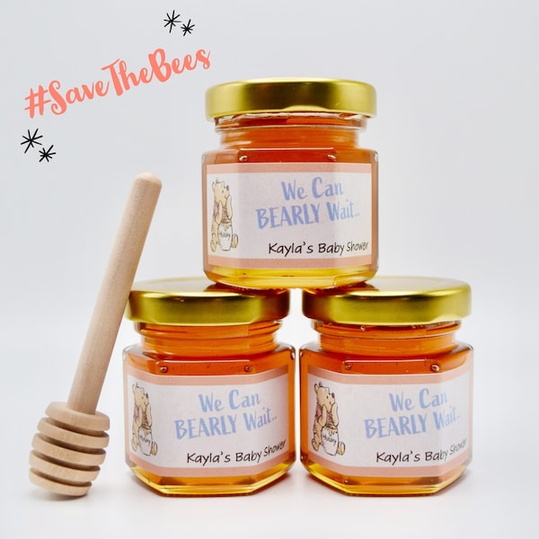 Winnie The Pooh Honey Favors - Mini Honey Jar Party Favors - Baby Shower Honey Favor - Honey Pot Favors For Guests - Pooh Bear Favor