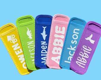 Porta paletas, regalo de Pascua, accesorios de verano, personalizado, porta paletas, porta yogur, regalos de verano para niños, regalo de fiesta, funda para paletas.