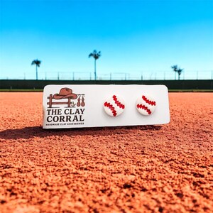 Baseball stud earrings