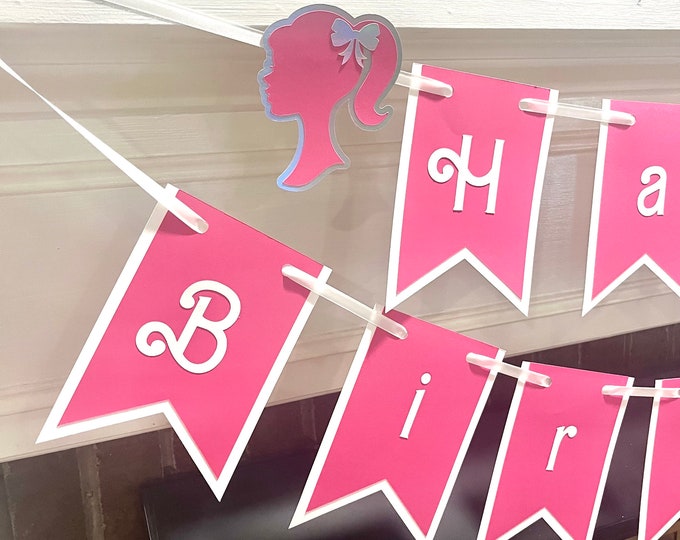 Barbie Birthday Party Banner, Barbie Birthday Decorations, Barbie Birthday Party, Hot Pink
