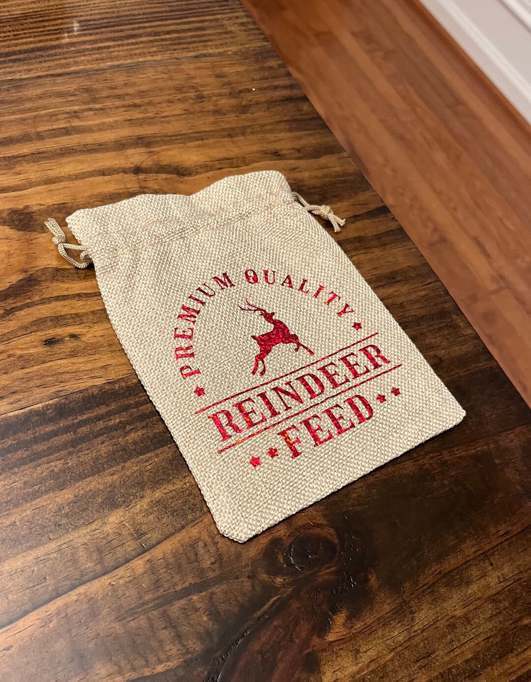 Reindeer Feed Bag, Burlap Reindeer Food Bag, Christmas Tradition Reindeer Feed, Reindeer Feed