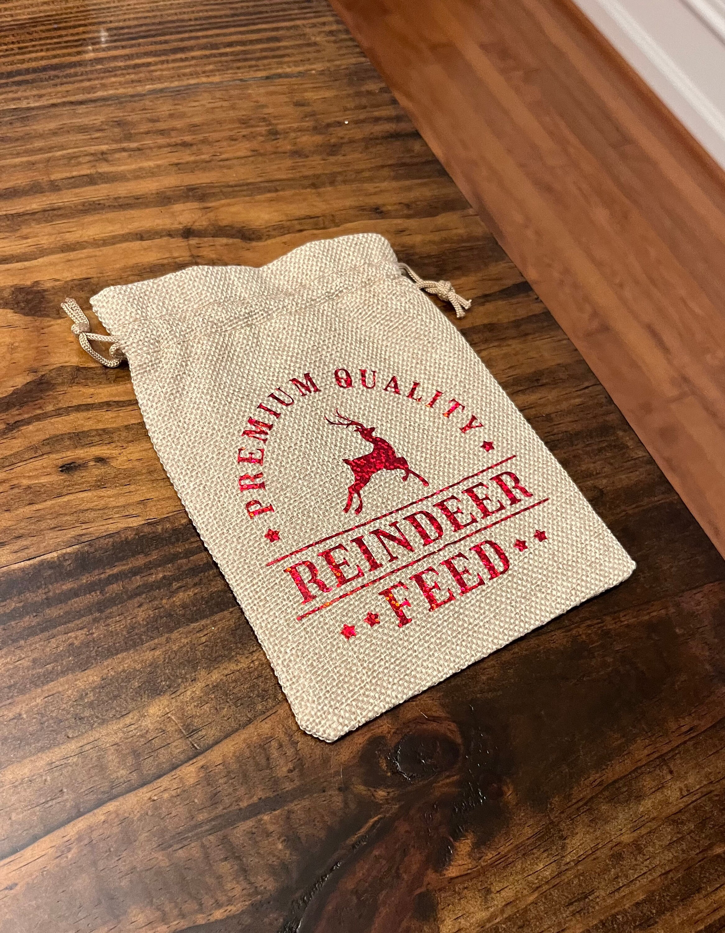 Reindeer Feed Bag, Burlap Reindeer Food Bag, Christmas Tradition
