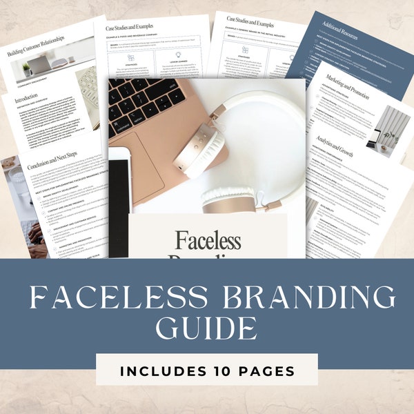 Faceless Branding Guide, Digital Marketing, Done For You, Brand Designer Workbook, Instant Digital Download, Editable Canva Template