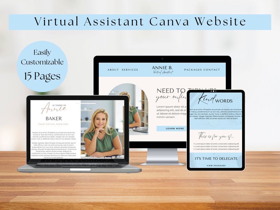 Virtual Assistant Canva Website Template,virtual Assistant Website ...