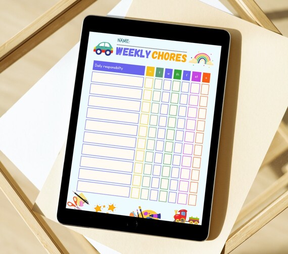 Edit In Canva Chore Chart For Kids Summer Routine Checklist Etsy