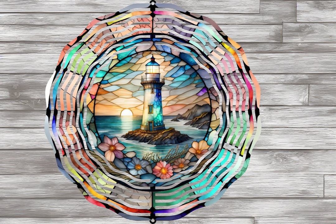 Lighthouse Wind Spinner Etsy