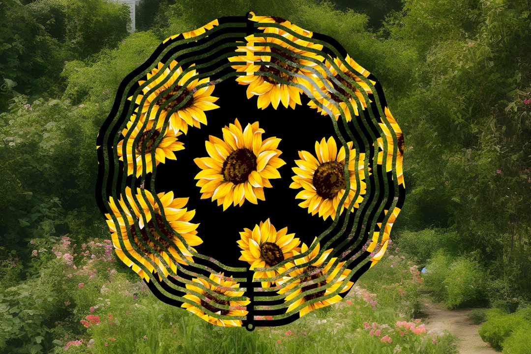 Sunflower Wind Spinner Etsy Sunflower Wind Spinner Etsy