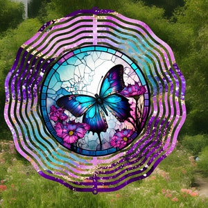 Spinner de viento de mariposa morada