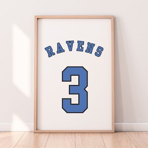 One Tree Hill Poster, Basketball Jersy Art, Printable Wall Art, Digital Download, One Tree Hill Fan Gift, Ravens Jersy Design