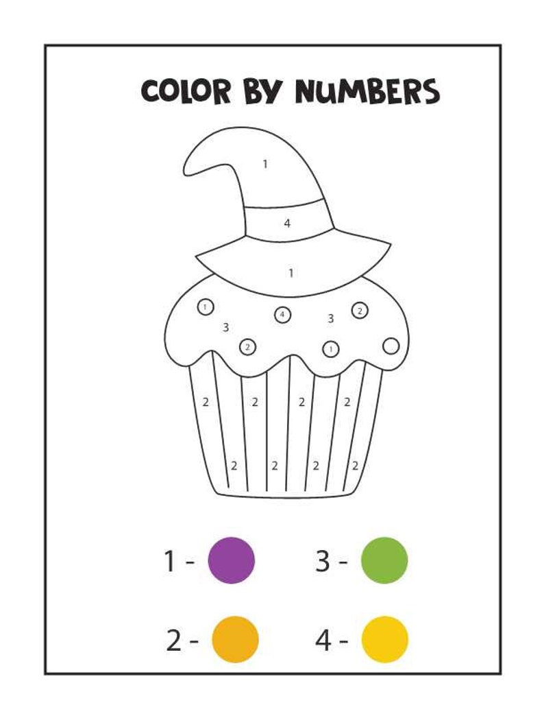Paint by Number Kids Colouring Pages - Etsy
