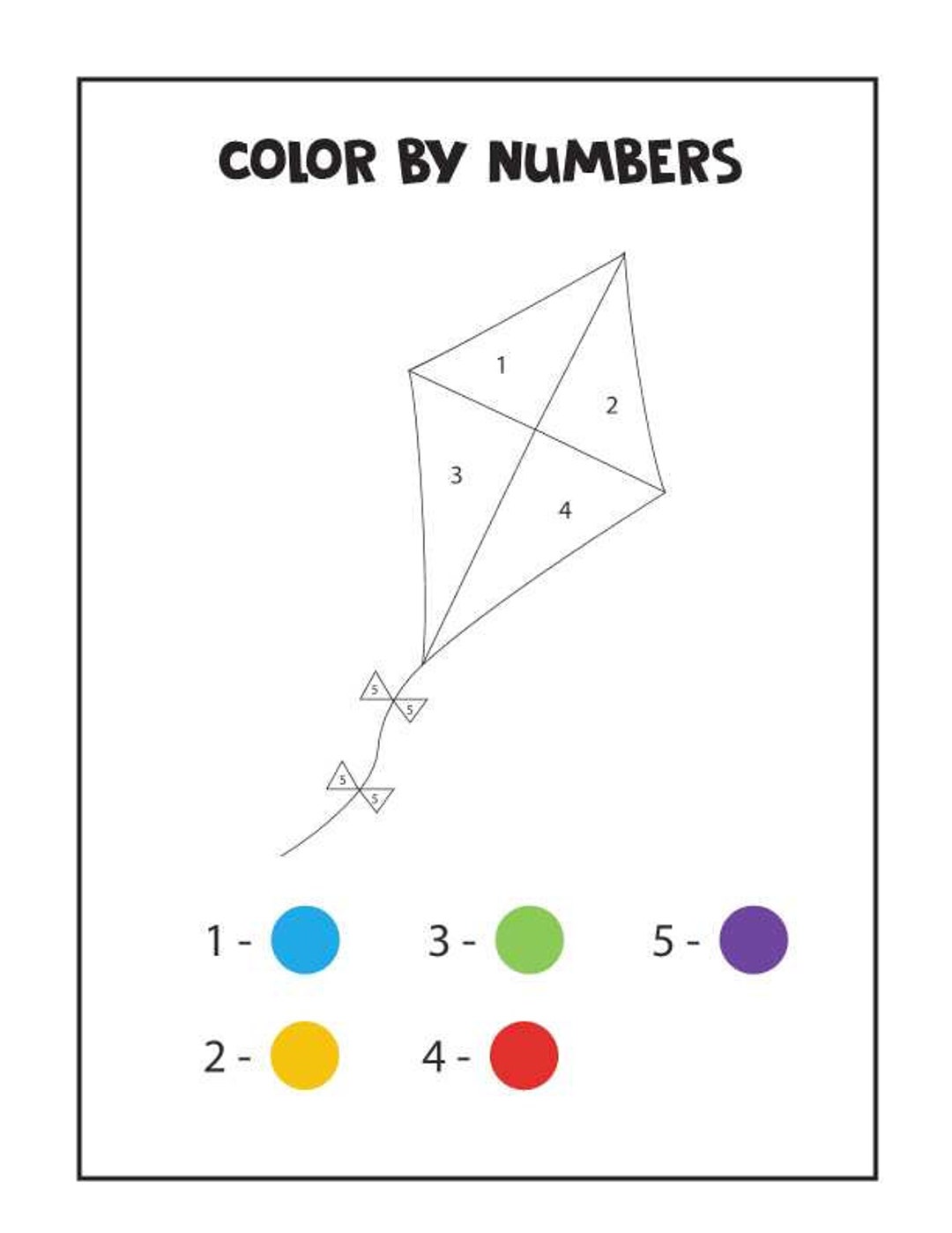Paint by Number Kids Colouring Pages - Etsy