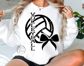 Volleyball SVG, Volleyball PNG, Volleyball Bow SvG, Volleyball Coquette Bow, Instant Download, Cricut Cut File, Silhouette Cut File, Uv Dtf