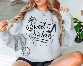 Sweet Sixteen SVG, Sweet Sixteen PNG, Sweet 16 SvG, Sweet 16 Png, Sweet 16 Shirt Sofort Download, Cricut Cut Files, Silhouette Schnittdatei