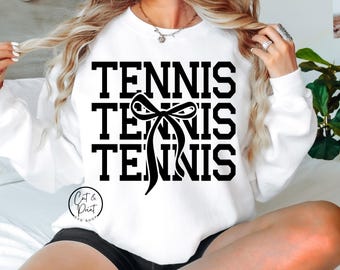 Tennis SVG, Tennis PNG, Tennis Coquette Bow T-Shirt SvG, Tennis Shirt PNG, Instant Download, Cricut Cut File, Silhouette Cut File, Uv Dtf