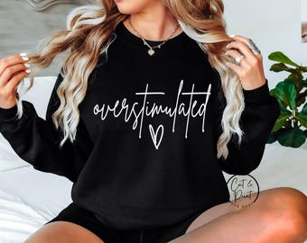 Overstimulated SVG, Overstimulated PNG, Overstimulated Black & White PNG, Instant Download, Cricut Cut Files, Silhouette Cut Files, DtF File
